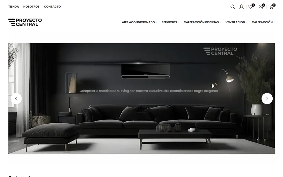 Portada del sitio proyectocentral.cl